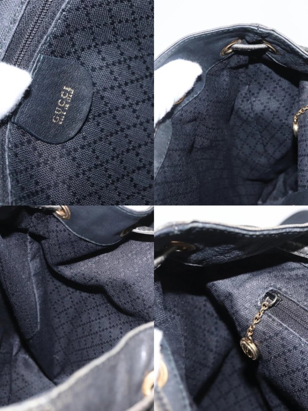 GUCCI Bamboo Backpack Leather Black Gold 003 2058 0016 Auth 166739 - Picture 14 of 15